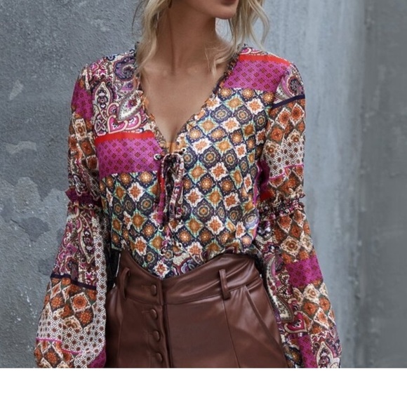 5 for $20 MIX N MATCH Mixed print boho blouse - Picture 1 of 5